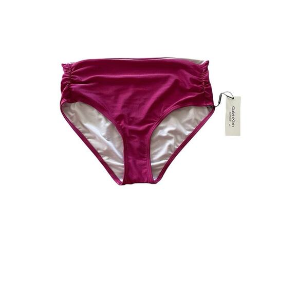 Calvin Klein Bikini Bottoms Convertible Shimmer Fuchsia Pink Size S NWT $58 - Picture 1 of 4